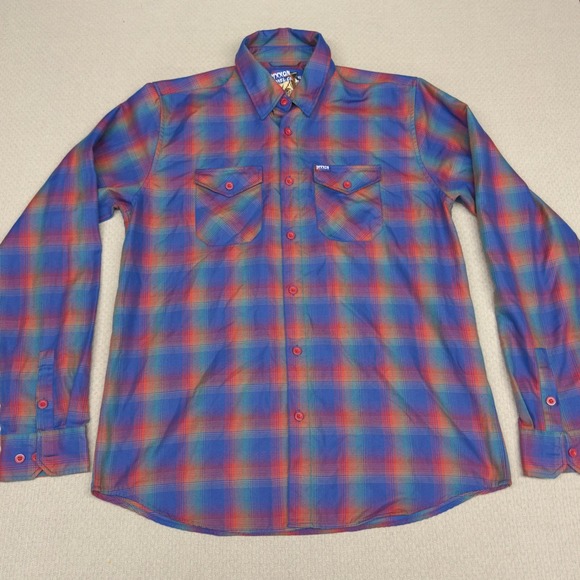 Dixxon Flannel Co. Other - Dixxon Flannel Co Chucky Shirt Mens Plaid Button Down Biker Colorful Horror